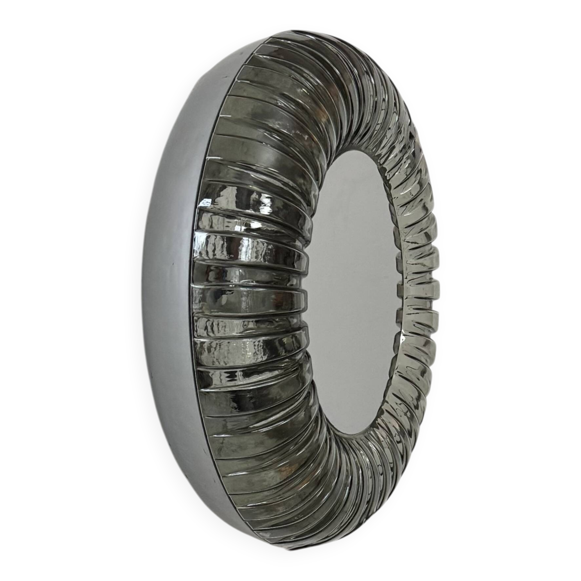 Vintage wall light, Murano glass and polished stainless steel, Italy, 1960.