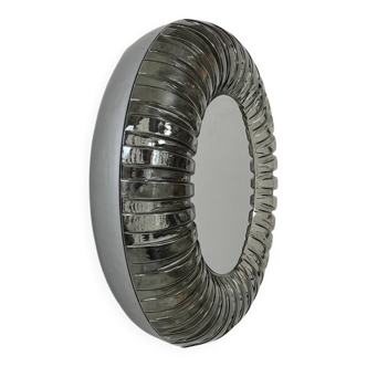 Vintage wall light, Murano glass and polished stainless steel, Italy, 1960.