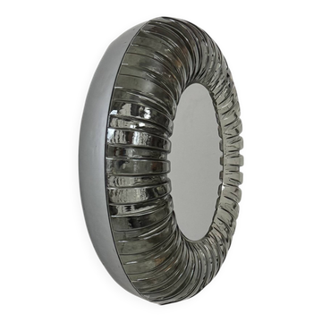 Vintage wall light, Murano glass and polished stainless steel, Italy, 1960.