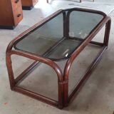 Rattan coffee table.
