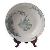 Round, hollow dish, FF Pexonne. Ironstone. Country style.