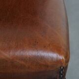 Set of 6 Dining Chairs Made from Sheepskin Leather