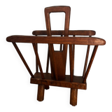 Brutalist wooden magazine holder