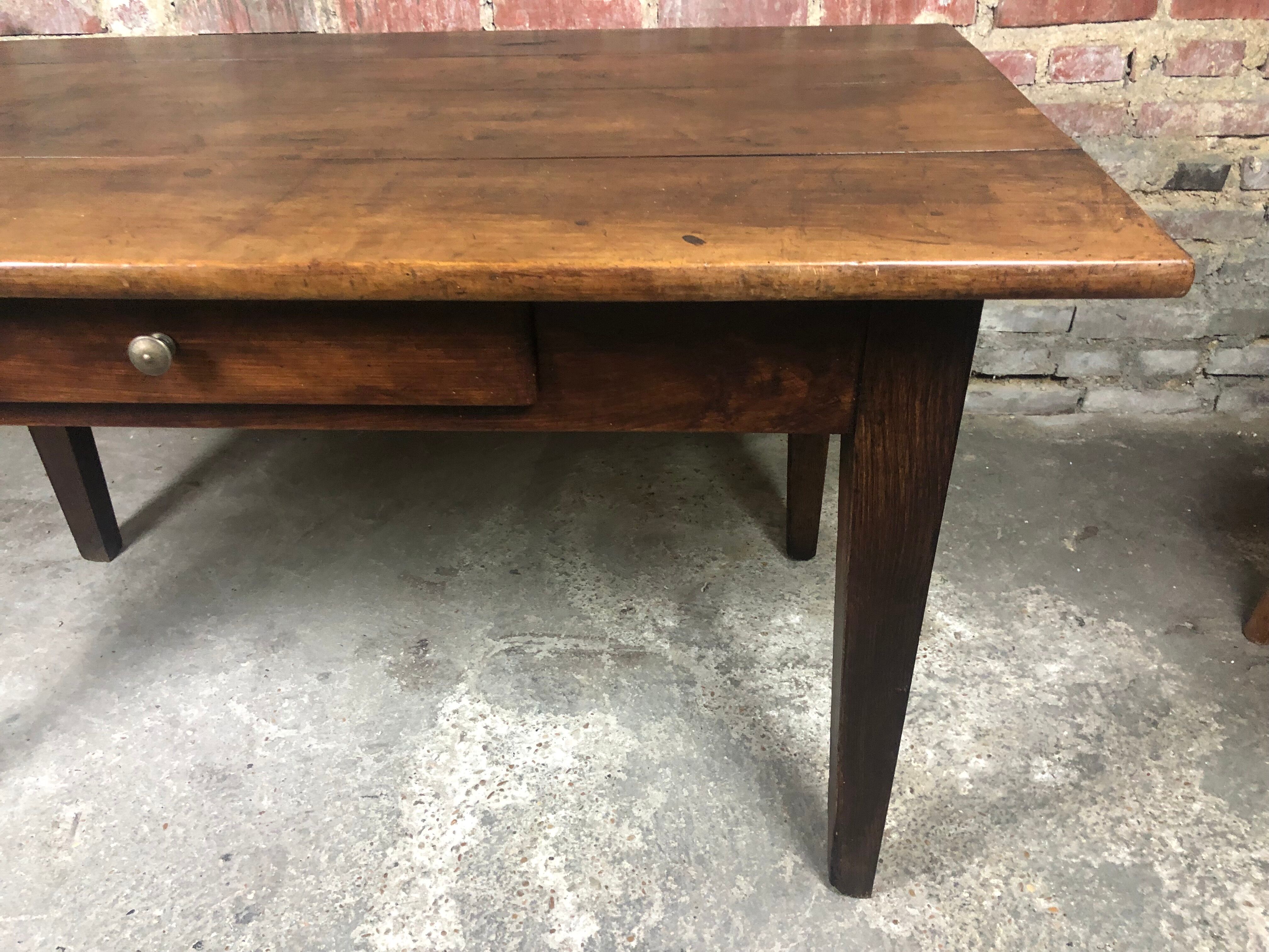 Farm table in pitchpin and pine late XIX