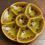 Oyster plates, set of six, earthenware, Gien
