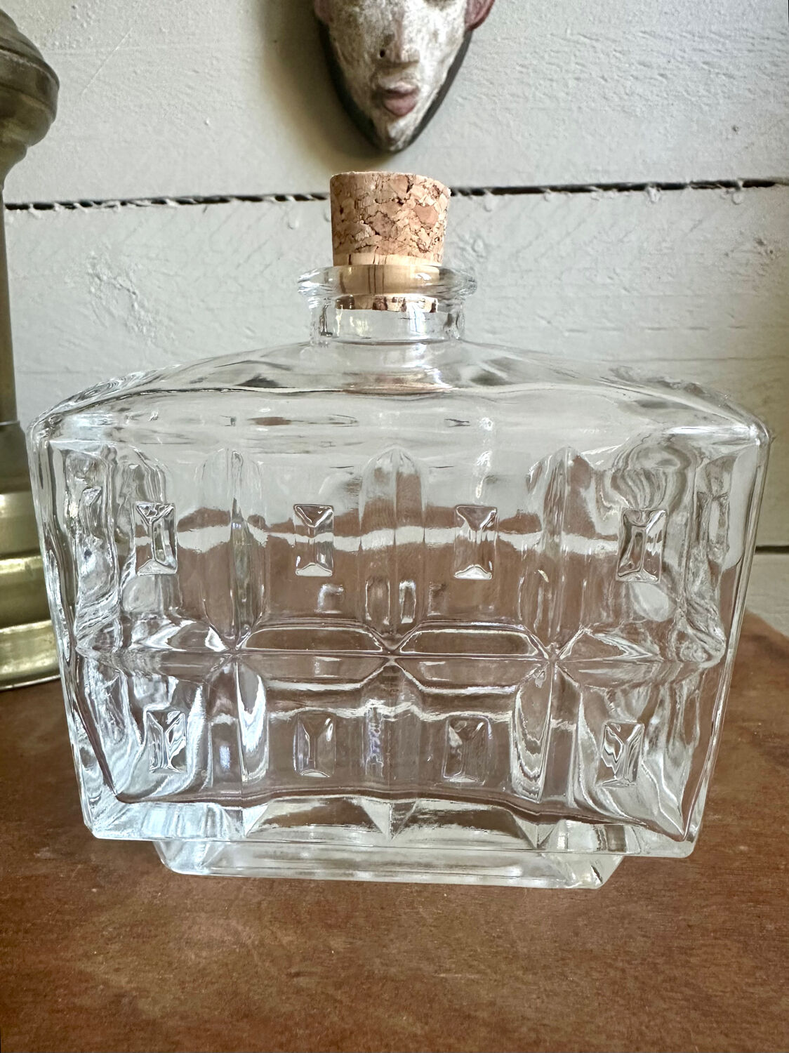 Old glass and cork bottle