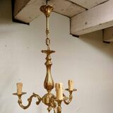 Louis xv bronze 3 branch chandelier vintage timeless elegance