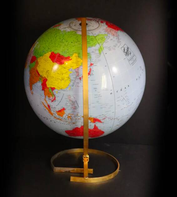 Vintage inflatable globe on stand, 1960, Taride Sevylor
