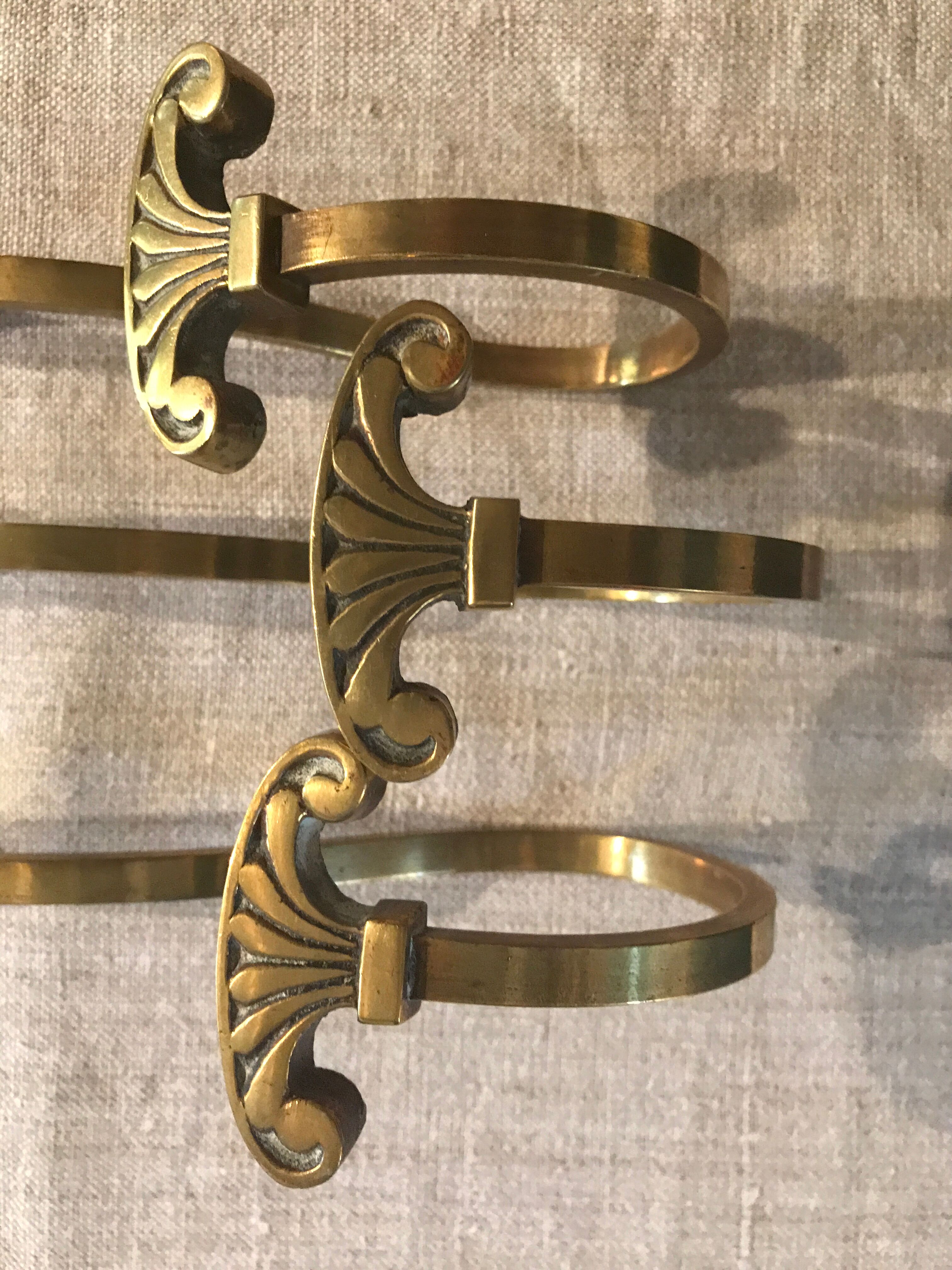 Lot of 3 bronze coat racks