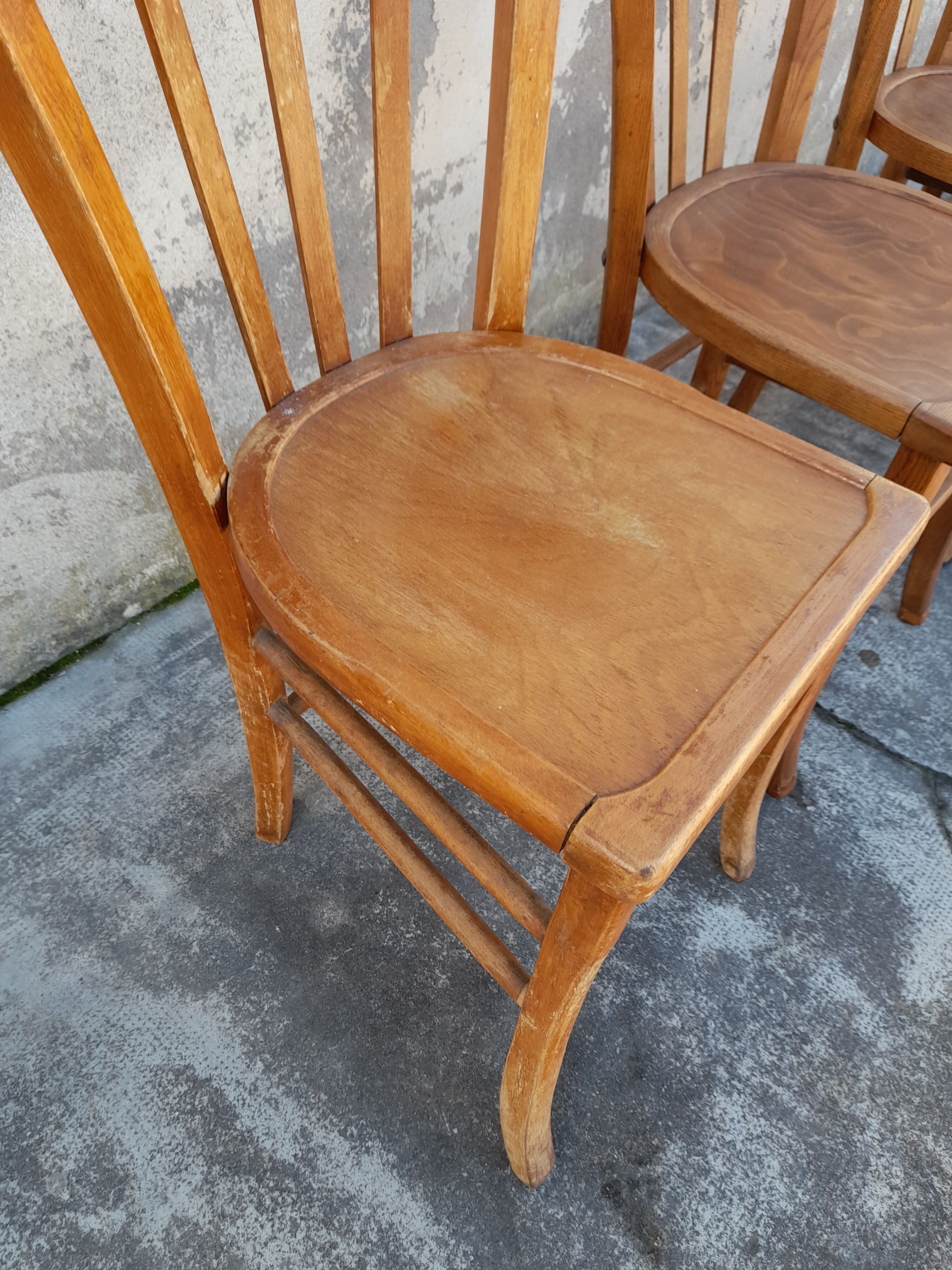 Série de 4 chaises de bistrot Luterma 1950