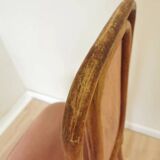 Vintage Thonet Style Bentwood Dining Chair: High Back, Cushioned Seat Pink