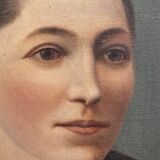 Huile sur toile, fin XIXe, jeune femme
