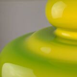 Mid-Century Italian Green Glass and Brass Pendant Lamp