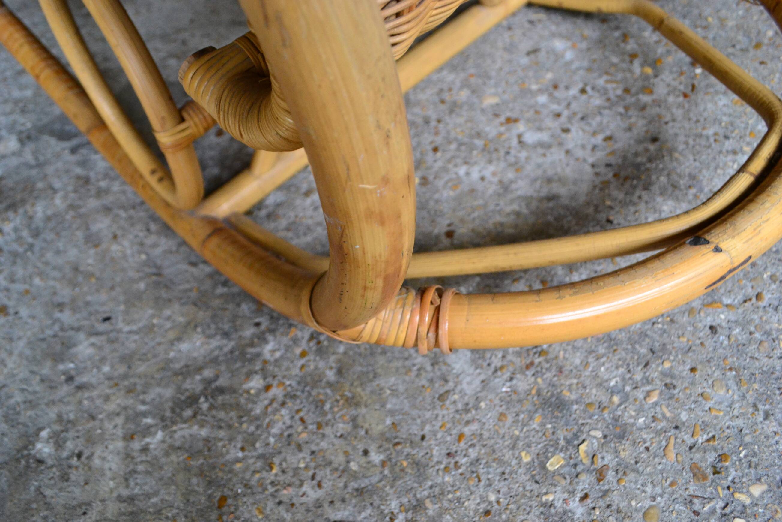 60s rocking chair rattan bamboo rocking chair