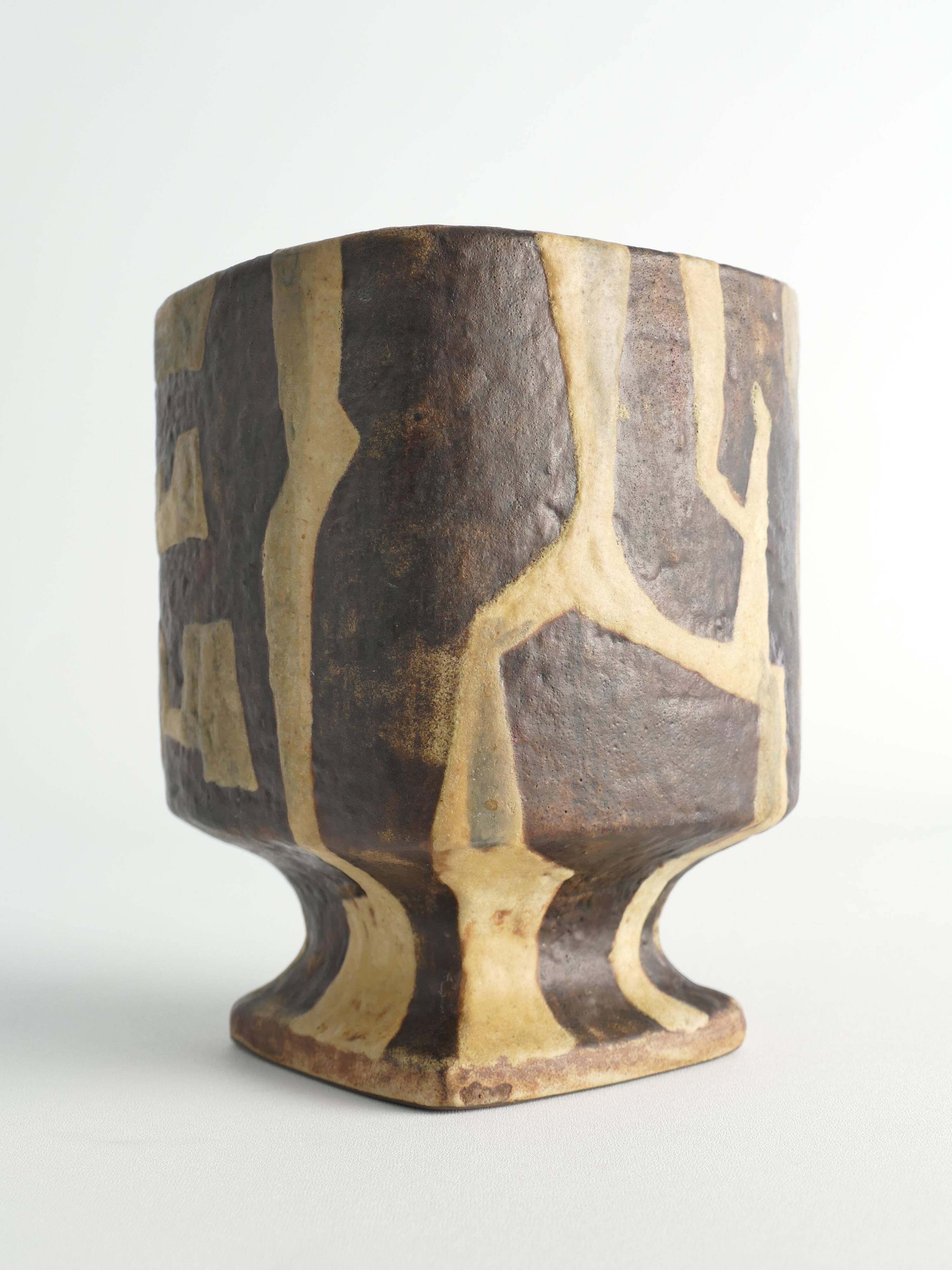 Midcentury Modern Fat Lava Ceramic Vase by Fridegart Glatzle, Karlsruhe, 1960s