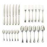 Christofle crossed ribbons, cutlery set for 6 people in new condition, 24 pieces.