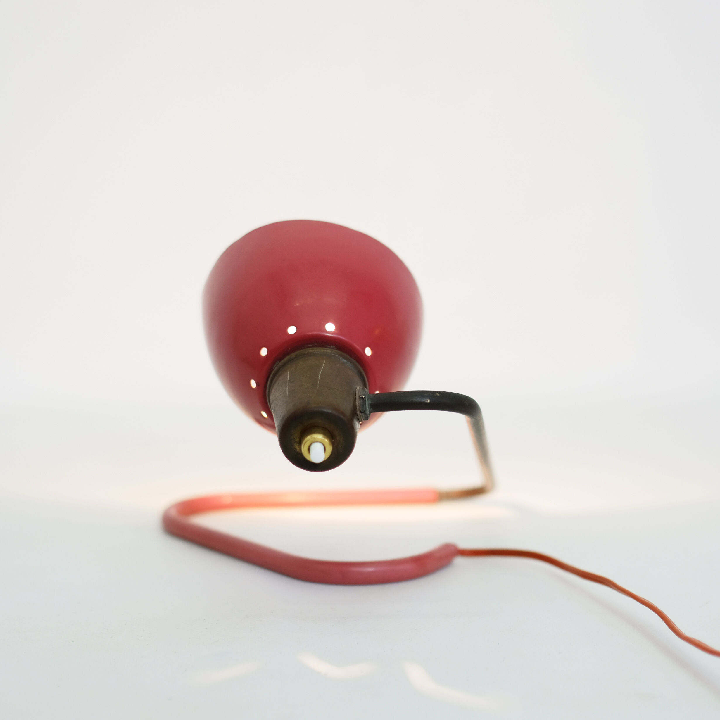 Robert Caillat, red and gold lamp from the years 1950