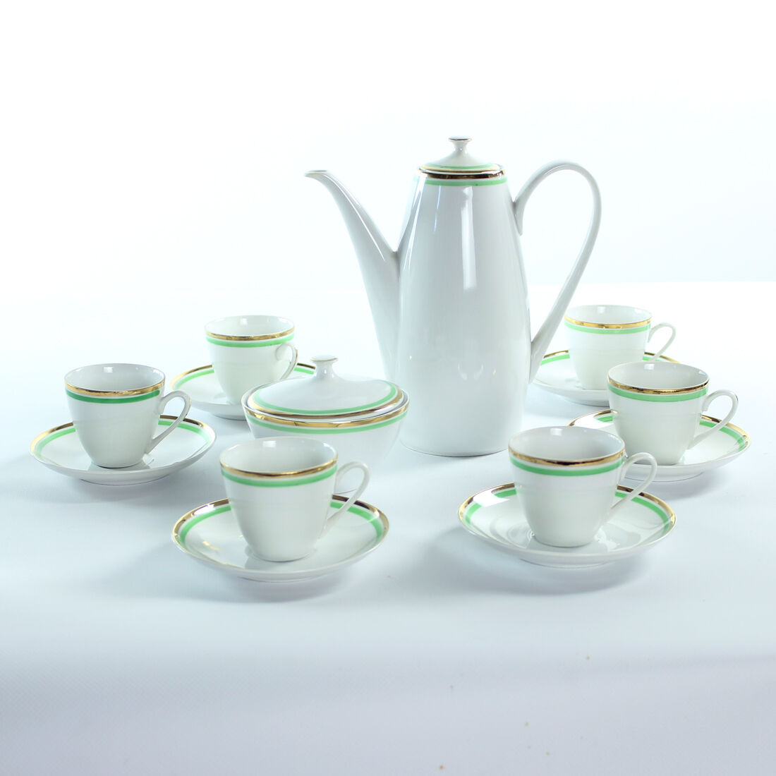 Mid Centtury Porcelain Coffee Set, Czechoslovakia 1954