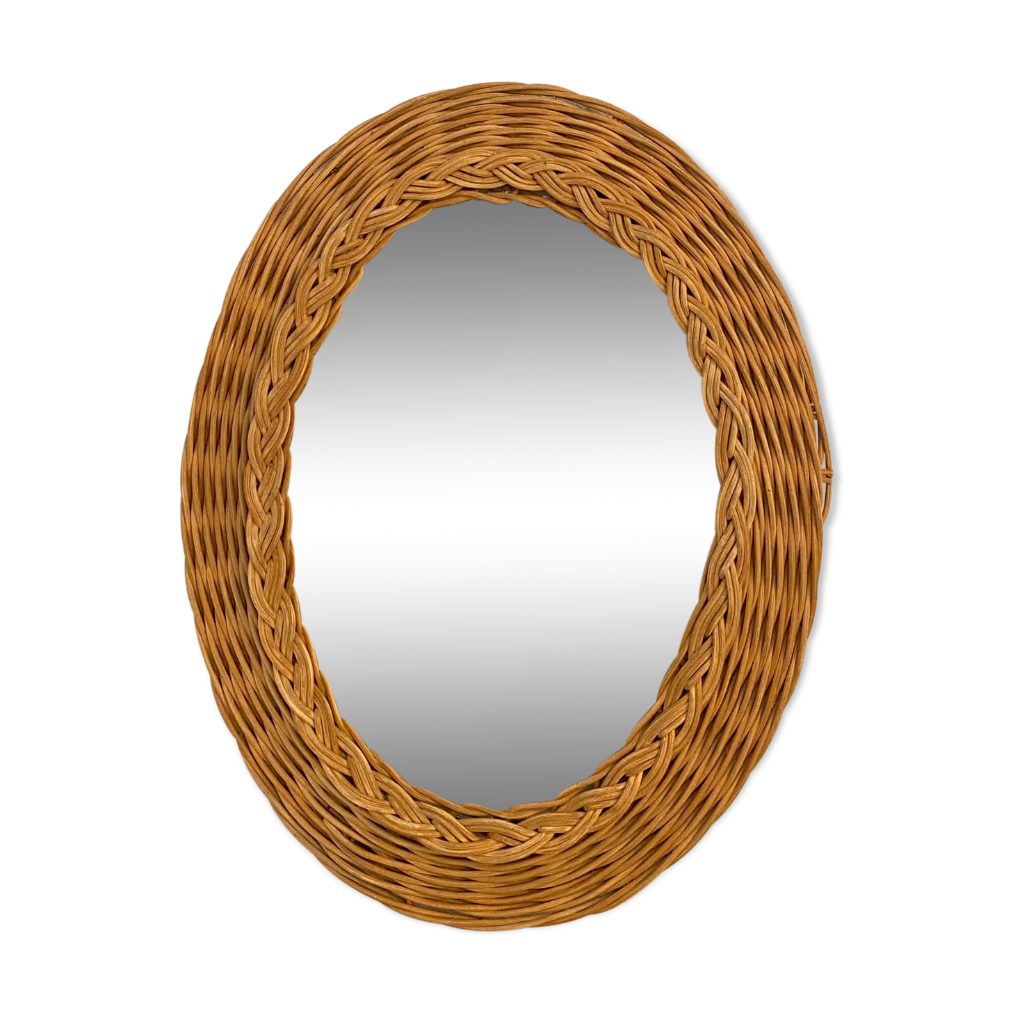 Vintage rattan mirror 27x35cm
