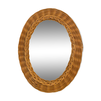Vintage rattan mirror 27x35cm