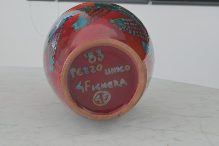 Vintage ceramic vase of the 20th century, Italy, 1980s