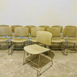 Set of 12 Max Stacker stackable chairs, 1970