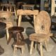 Mini low stool in upcycled old Asian teak H15 D24