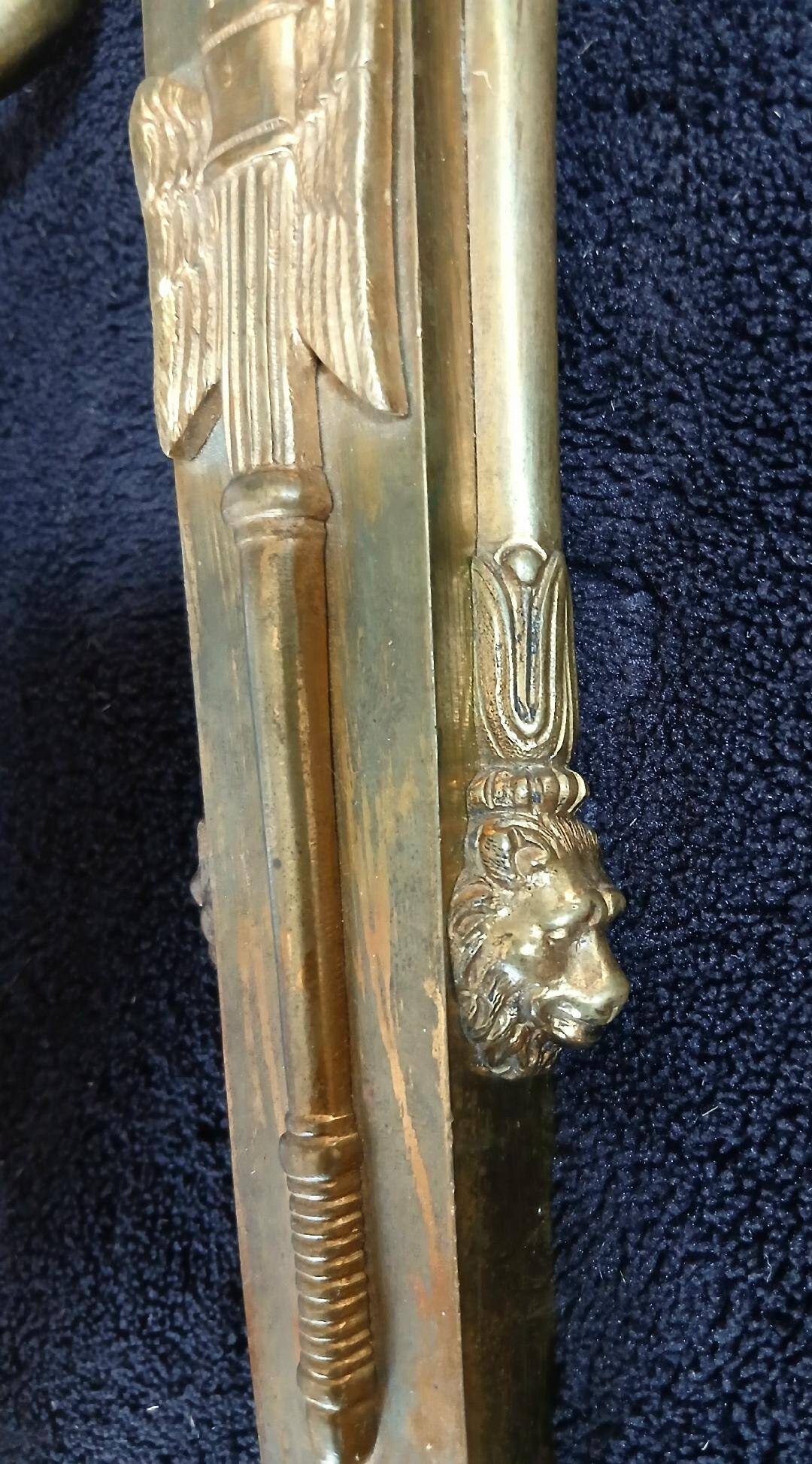 rare applique 1st Empire solid bronze Egyptian sphinx