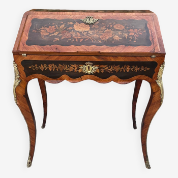 Small Napoleon III slope desk in Marquetry