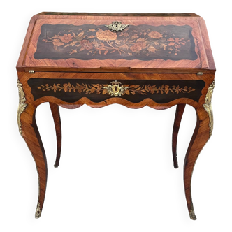 Small Napoleon III slope desk in Marquetry