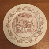 Set of 3 talking plates (a wedding in the countryside) in earthenware