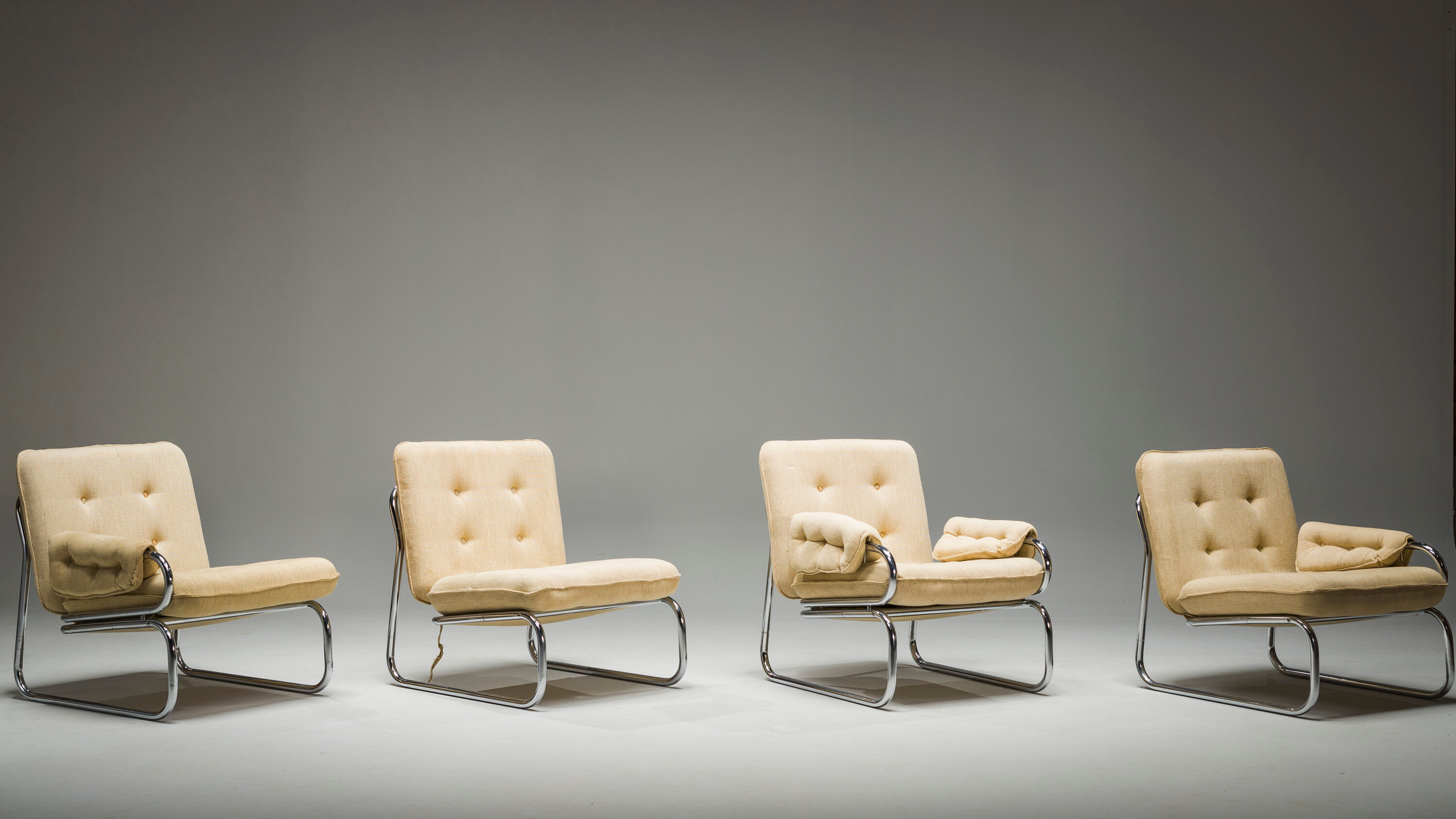 Three-Seater Borkum Sofa and Armchairs by Johan Bertil Häggström for Ikea, 1970s, Set of 2