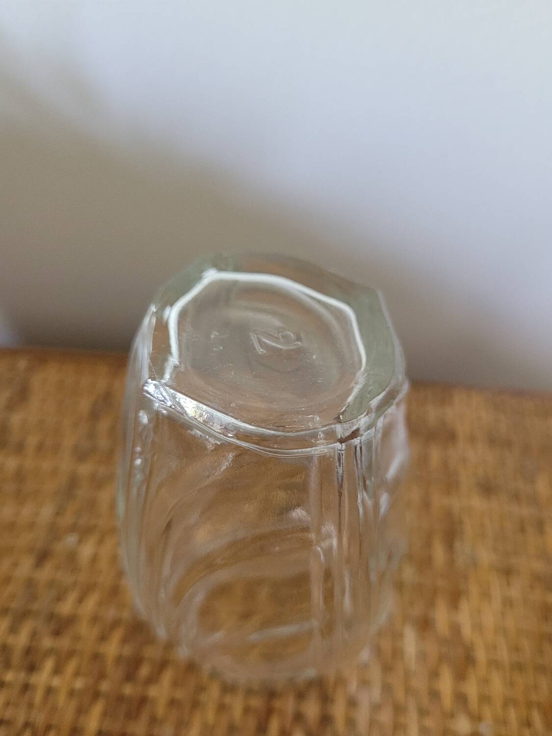 Small molded glass bulb vase