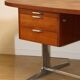 Vintage desk by George Nelson in wood and aluminum, 1960s