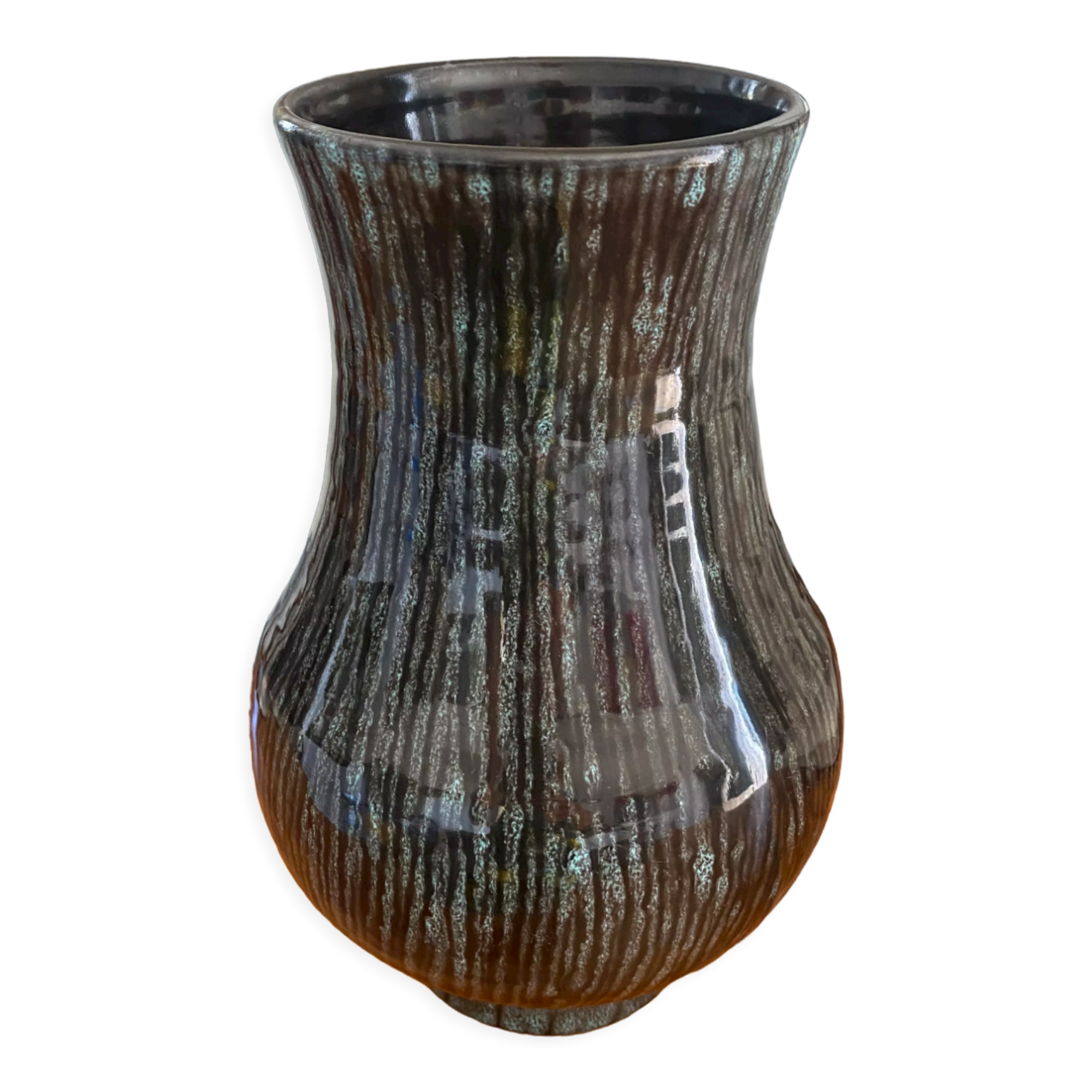 Accolay ceramic vase black gray and blue