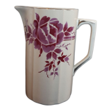 Toilet pitcher / pitcher / vase model Pauline de Moulin des Loups, faience decoration with red rose