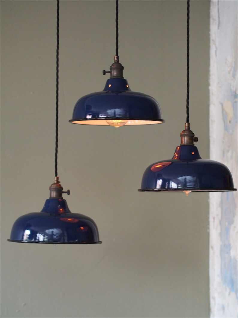 Day blind emailed midnight blue industrial lamp