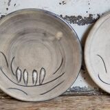 Duo of ceramic plates decorated with vintage foliage