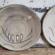 Duo of ceramic plates decorated with vintage foliage