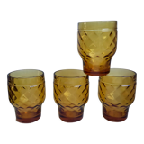 Set of 4 amber glasses Pernod 70s