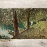Landscape in oil on canvas signed