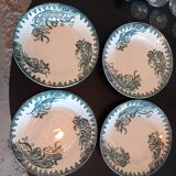 4 iron earth soup plates. Iris model.