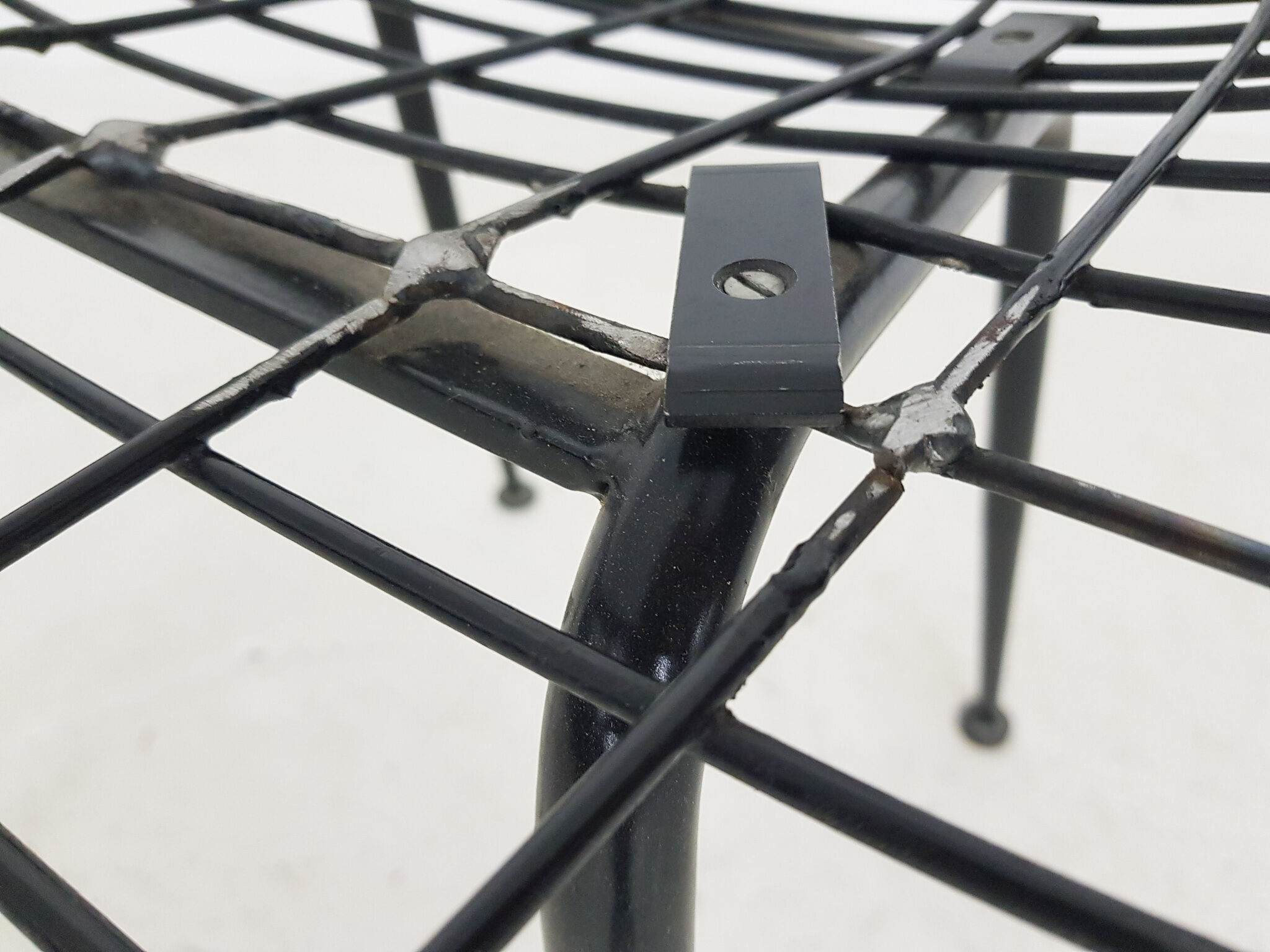 Black metal wire chair, The Netherlands 1950's