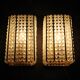 Pair of Austrian mid-century brass and acrylic wall lights, 1970s