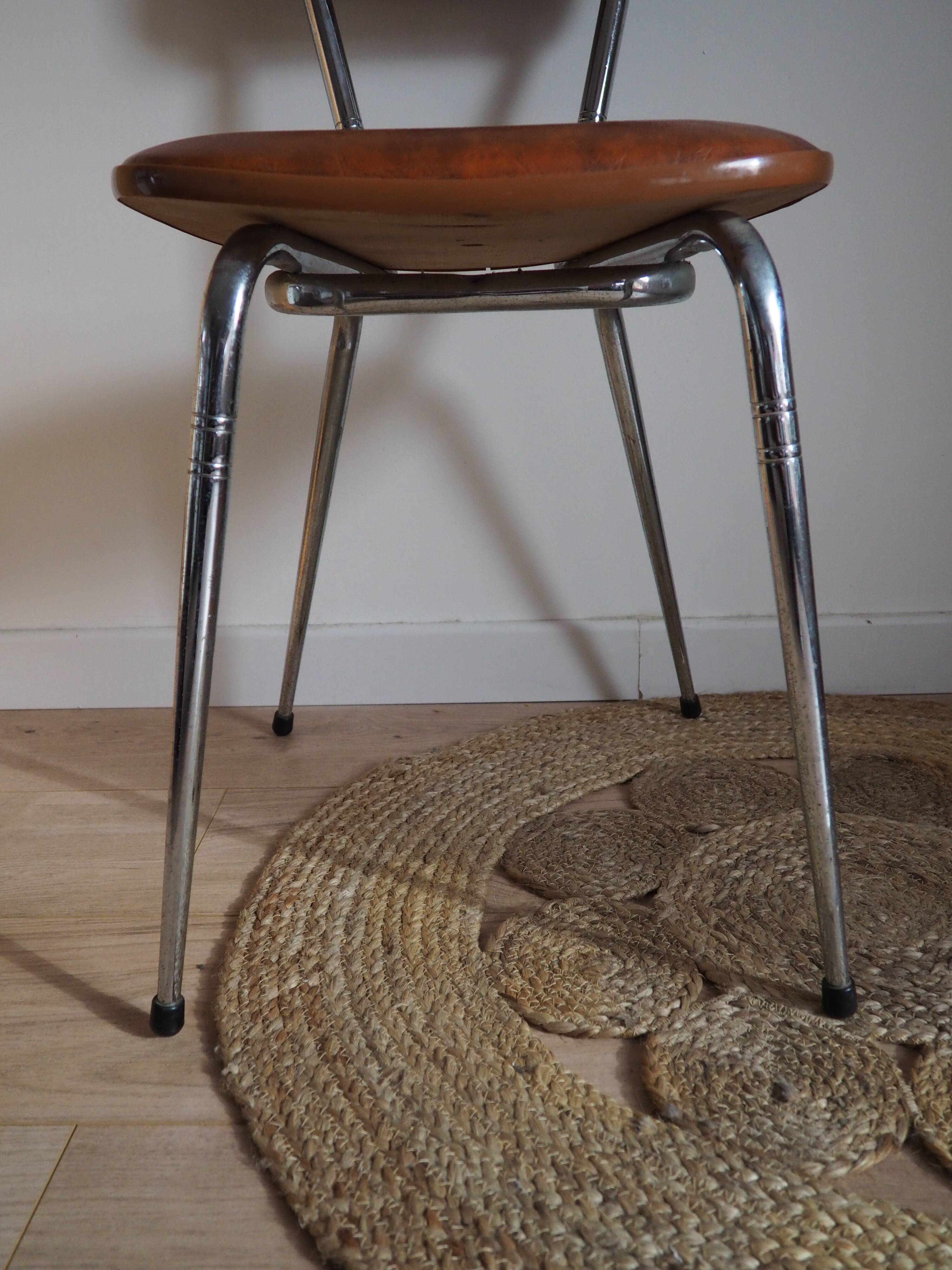 Brown faux leather chair