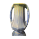 Grand vase forme amphore en gres de pierrefonds a couleur bleue et verte