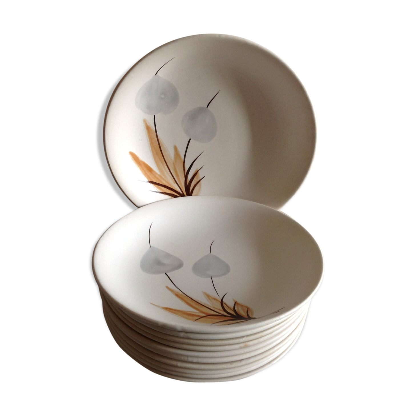 Set of 11 soup plates