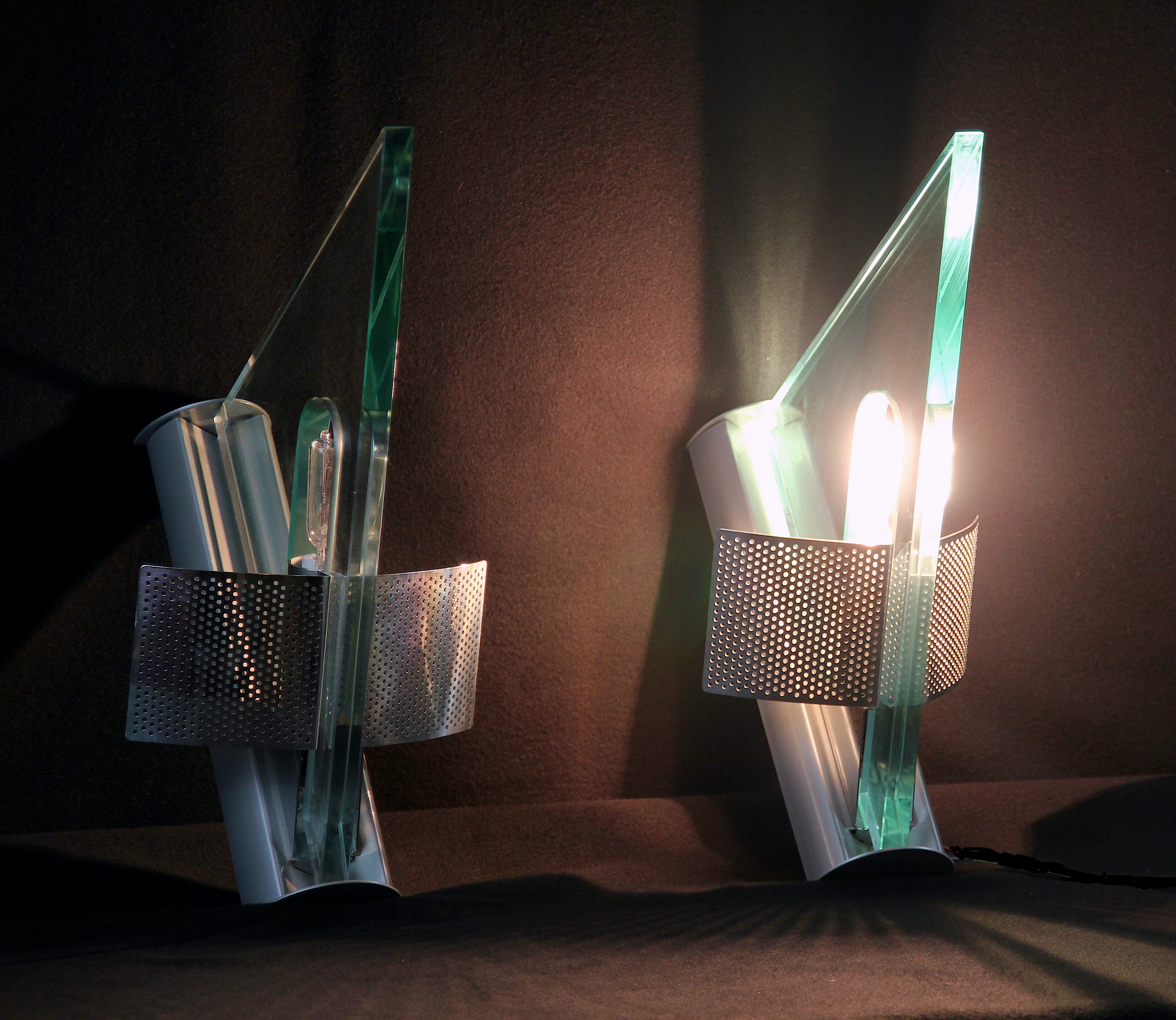 Late 20th Century Modern Triangular Sconces "Icaro" by Carlo Forcolini, for Artemide, Italy - a Pair