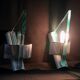 Late 20th Century Modern Triangular Sconces "Icaro" by Carlo Forcolini, for Artemide, Italy - a Pair