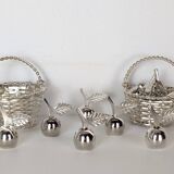 12 silver metal place markers